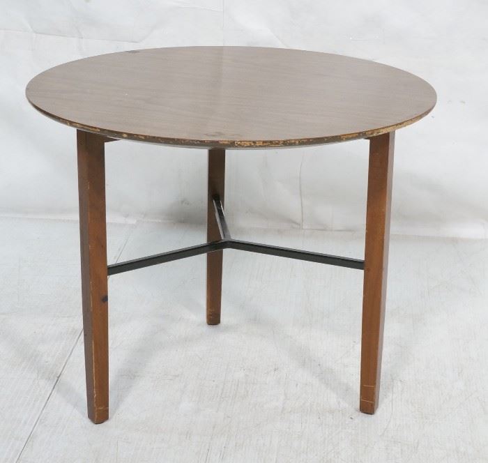 Lot 712 KNOLL Assoc. Round Side End Table. Wood grain lam