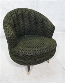 Lot 745 Nubby Green Black Swivel Lounge Chair. Channel tu