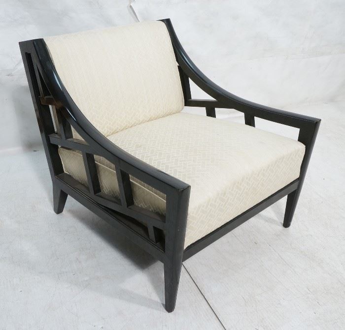 Lot 752 Ebonized Asian Style Modernist Lounge Chair. Slop