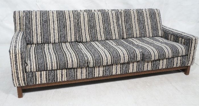 Lot 754 SELIG Gray Black Cream Striped Modernist Sofa. Sq