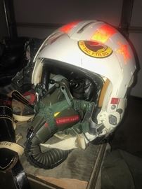 Vintage Airforce flight helmet with oxygen mask 