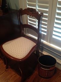One of two parlor chairs