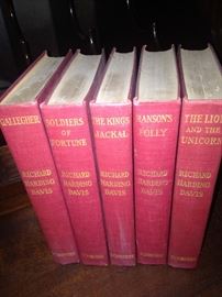Set of Richard Harding Davis books - (He was an American journalist and writer, known foremost as the first American war correspondent to cover the Spanish–American War, the Second Boer War, and the First World War.