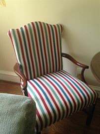 Striped arm chair