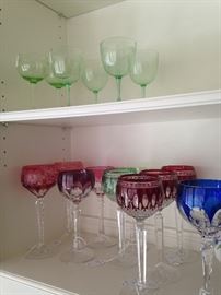 Lovely colored crystal stemware