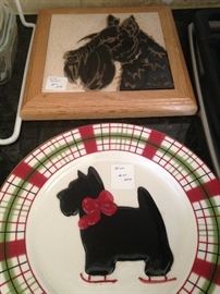 Adorable dog plaque and plate