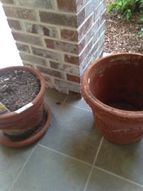 Two of several clay pots