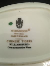 Wedgwood Williamsburg Commemorative Ware "Chinese Tigers" - made in England