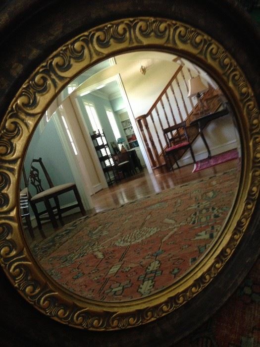 Lovely gold round mirror