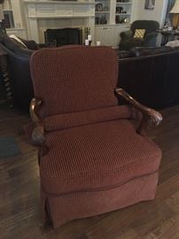 Comfortable rust colored chair (Items in the background are NOT for sale.)