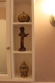 Florentine figure, vintage perfume bottle, African Brass Bowl