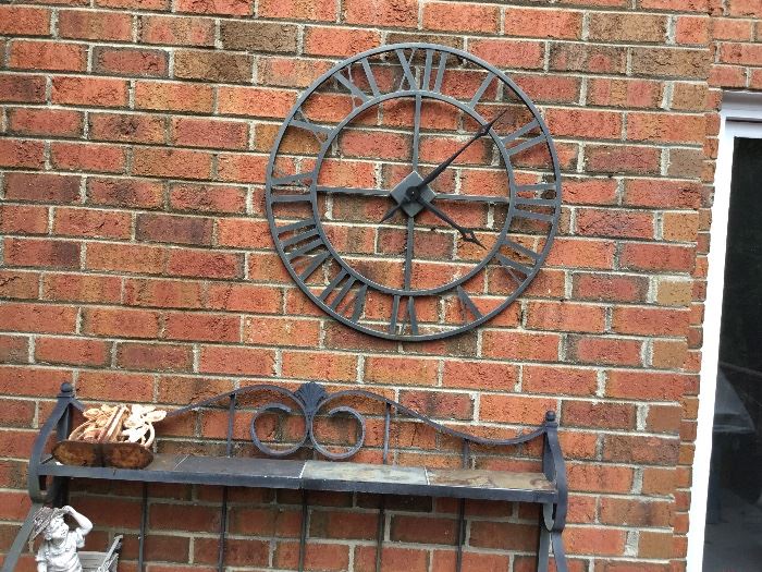 Wrought iron clock for your patio.