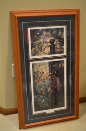 Rick Kelly framed bird print.