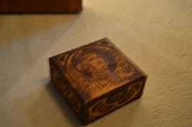 Flemish folk art box with hinged lid.