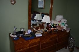 Dixie MCM bedroom set includes dresser and mirror, headboard, and night stand.