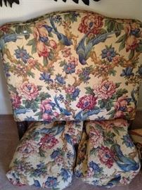 Vintage twin bed headboards and matching quilt