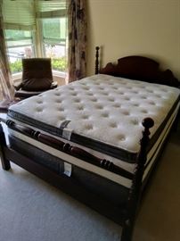 Mattress sold.  Queen headboard/frame available $60