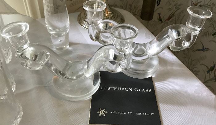 Steuben candle holders