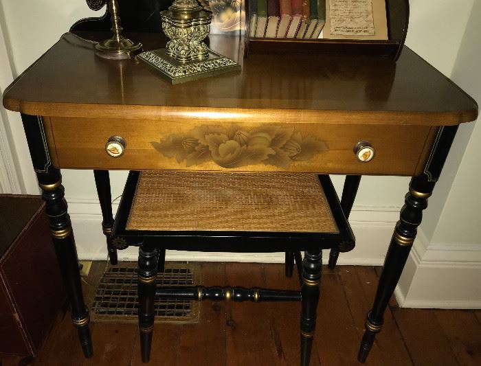 Hitchcock desk and stool
