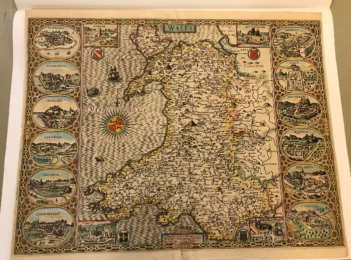 Map of Wales. Performed by John Speed, and are to be sold by John Sudbury and George Humble, in Pope's Head Allye, Cun Privelegio 1610