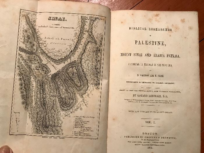 Vol. 1 Biblical Researches Paestine,  Mount Sinai and Arabia Petraea 1838