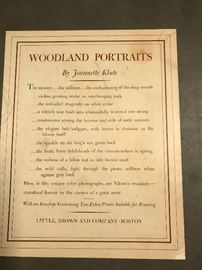 Signed by author Jeannette Klute "Woodland Portraits" boxed edition, 1954