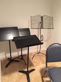 assorted music stands.