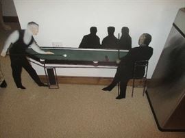 Wall art, pool table scene