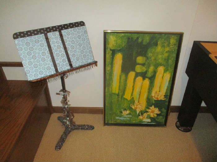 Music stand and wall art