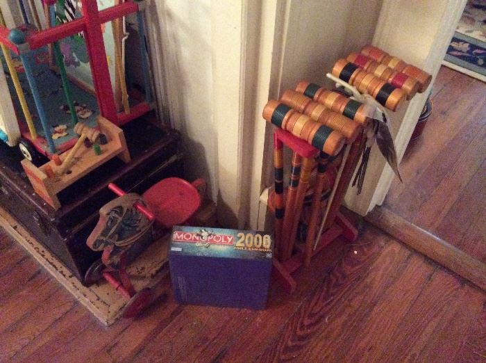 Kids vintage toys. Croquet set from 1960's