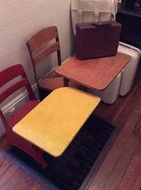 Vintage school desks. 