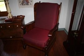 Antique Wooden Wing Back Chair