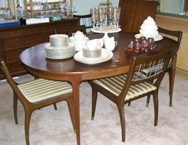 MidCentury Dining room by the White Furniture Company - table has two leaves and custom pads