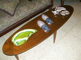 MidCentury "surfboard" coffee table