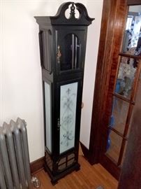 Black painted grandmother clock cabinet...