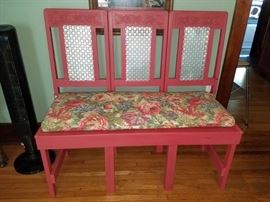 Gorgeous painted red bench