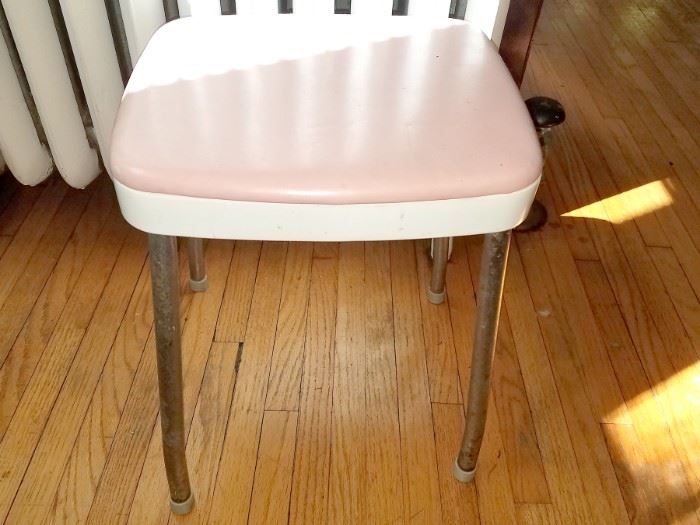 pink vintage stool