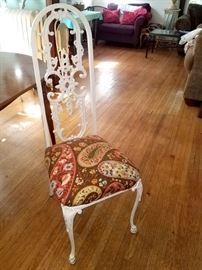 Painted white iron chairs