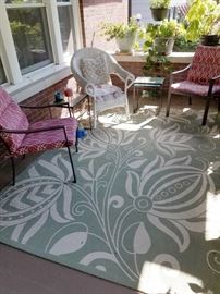 Patio furniture and rug