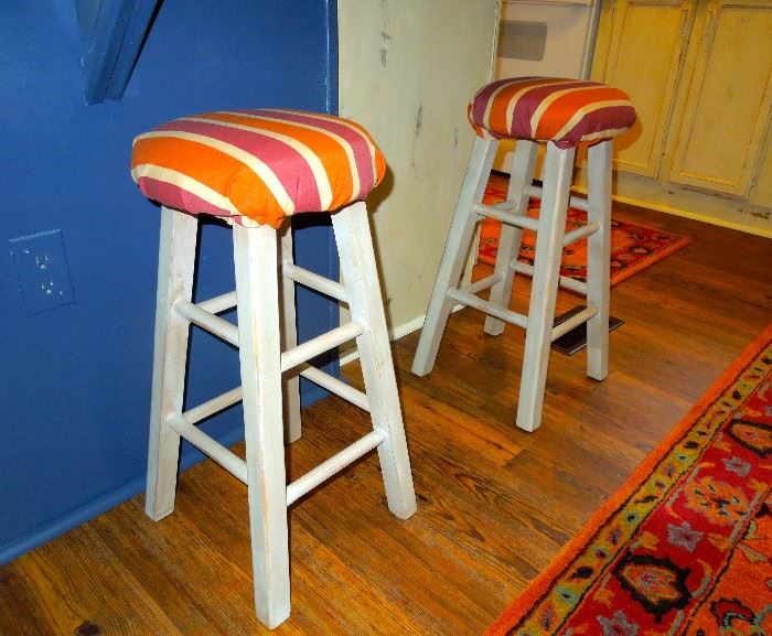 Pair of kitchen stools. Sold separately.