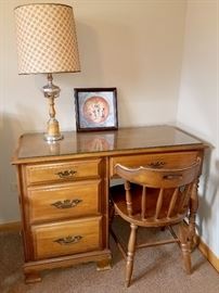 Wood desk with chair