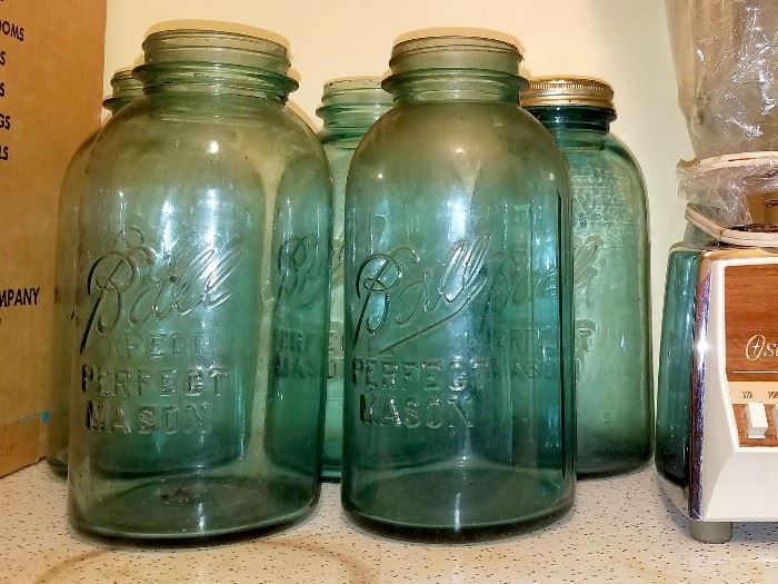 Extra large blue Ball Mason jars