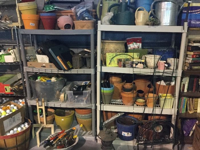 Gardening Supplies, pots, tools, water cans