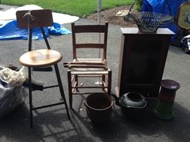 Industrial Chair, Iron Pots