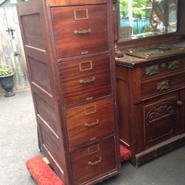 Old Wood File Cabinet