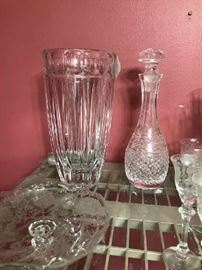 Lenox Vase, Waterford decanter