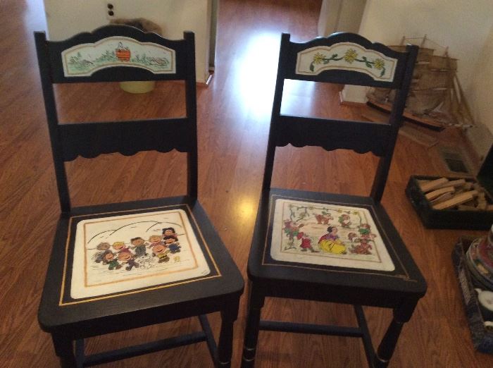 Interesting Snoopy and Disney side chairs