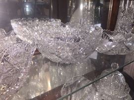 CUT GLASS--HUGE COLLECTION--MANY SIGNED HAWKES PIECES