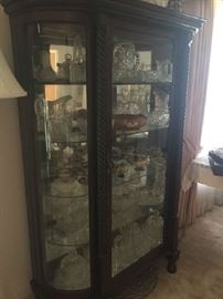 ANTIQUE CURVED GLASS CHINA CABINET