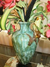 Majolica Parrot Vase